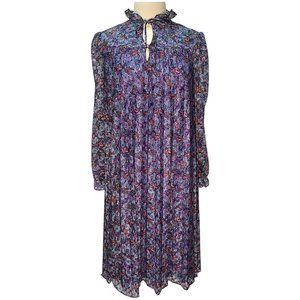 Vintage loose-fitting floral midi dress